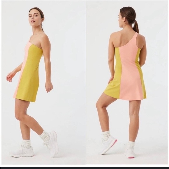 Outdoor voices Colorblock One-Shoulder Dress - Picture 1 of 5